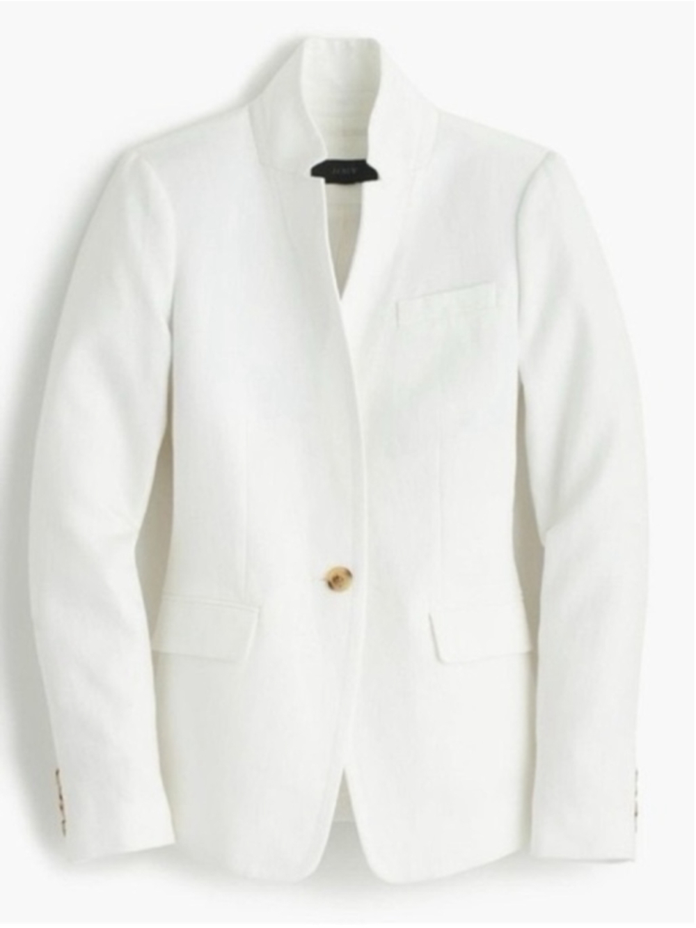 J. Crew White Linen Tailored Standing Collar Single-Button Blazer 6 Tall NWT 249